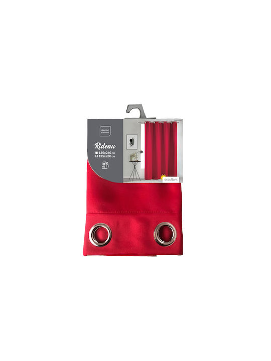 Douceur d'Intérieur Curtain Blackout Window with Grommet Red 135x280cm
