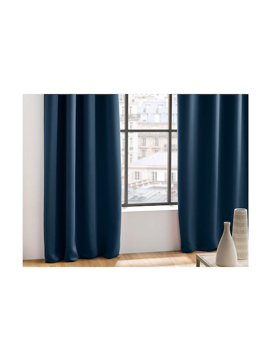 Douceur d'Intérieur Curtain Blackout Window with Grommet Blue 135x280cm