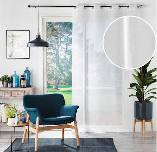 Douceur d'Intérieur Κουρτίνα με Τρουκς Fantaisie Malina Λευκή 140x280εκ.