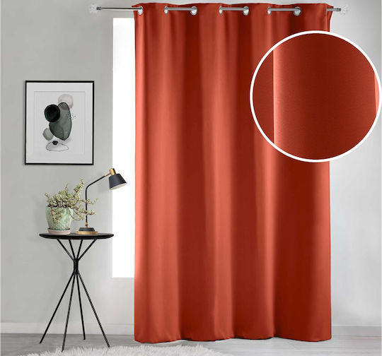 Douceur d'Intérieur Perdele Opacitate Fereastra Cu Capse Portocalii 135x280cm Douceur d'Intérieur Perdele Opacitate Fereastra Cu Capse Portocalii 135x280cm