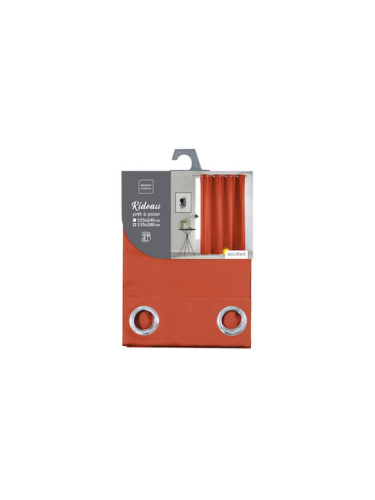 Douceur d'Intérieur Curtain Blackout Window with Grommet Orange 135x280cm