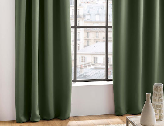Douceur d'Intérieur Κουρτίνα Συσκότισης με Τρουκς Πράσινη 135x280εκ.