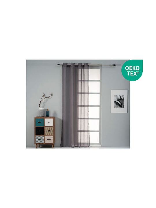 Easy Home Perdea cu Capse Leo Gri 140x260cm