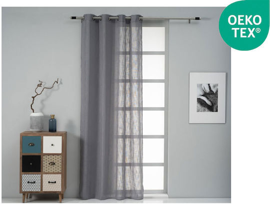 Easy Home Κουρτίνα με Τρουκς Celeste Γκρι 140x260εκ.