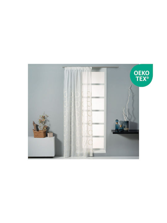 Easy Home Κουρτίνα με Τρέσα Laserta Λευκή 140x270εκ.