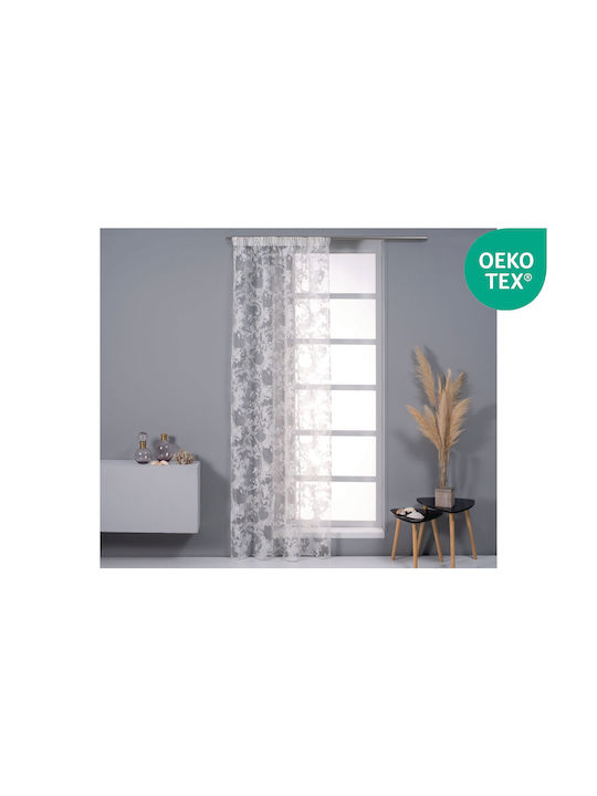 Easy Home Κουρτίνα με Τρέσα Telesto Λευκή 140x270εκ.