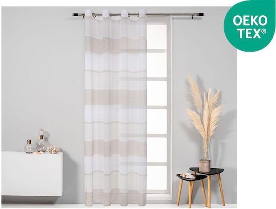 Easy Home Vorhang mit Grommet Drum Beige 140x260cm