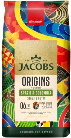Jacobs Καφές Espresso Brazil Origins Fusion Brazil Colombia σε Κόκκους 1kg