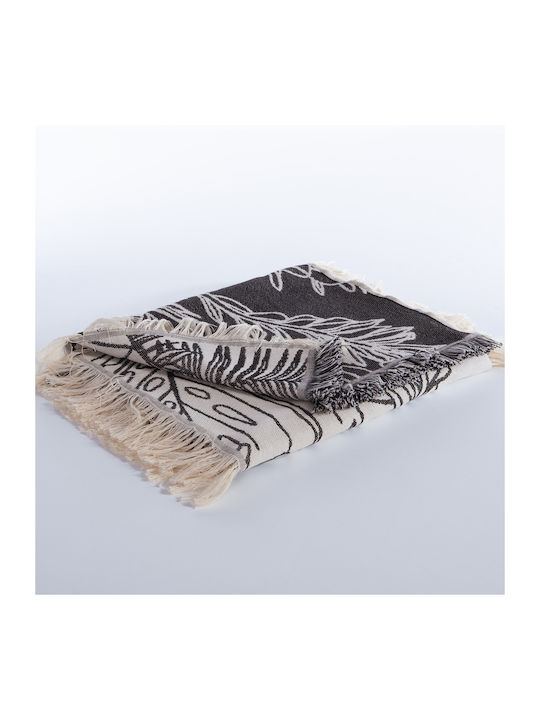 Nef-Nef Homeware Grow Sofa Blanket 130x170cm Ecru/Black