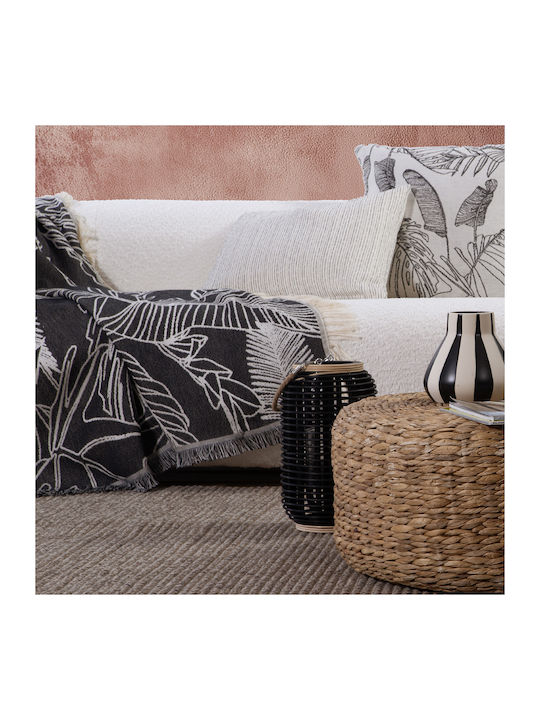 Nef-Nef Homeware Grow Sofa Blanket 130x170cm Ecru/Black