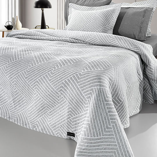 Guy Laroche Lupo Κουβέρτα Πικέ Ημίδιπλη 180x260εκ. Grey/white