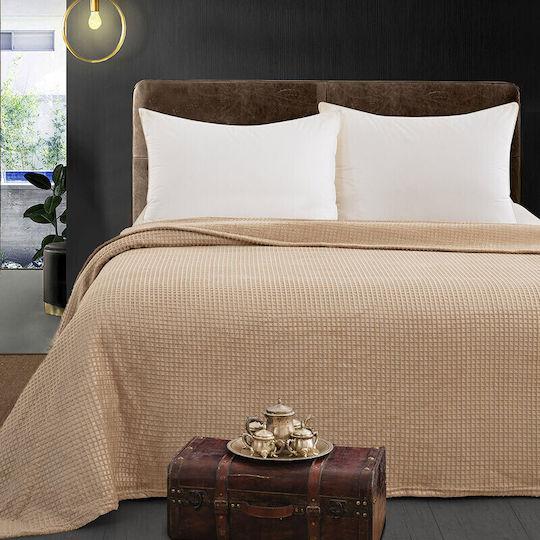 Beauty Home Κουβέρτα Fleece Υπέρδιπλη 220x240εκ. Μπεζ