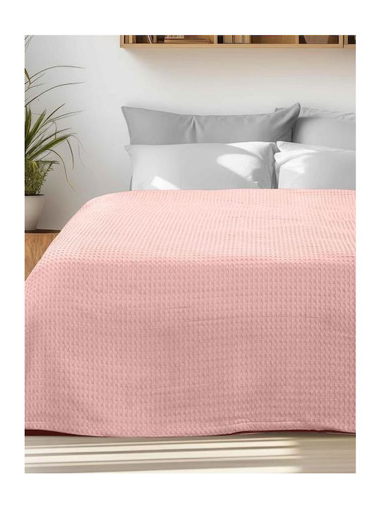 Madi Pikona Κουβέρτα Πικέ Μονή 170x240εκ. Pink