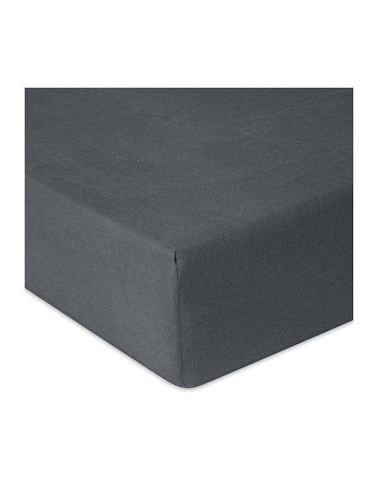 Matex Σεντόνι Διπλό με Λάστιχο 150x190εκ. Graphite_45