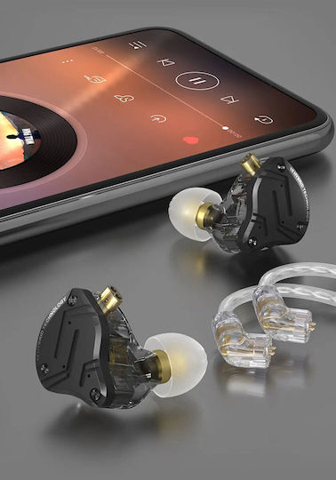 KZ Ακουστικά Ψείρες In Ear ZS10 Pro X Μαύρα