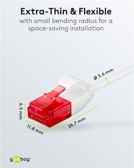 Goobay U/UTP Cat.6 (Gigabit) Network Cable Ethernet 0.15m White