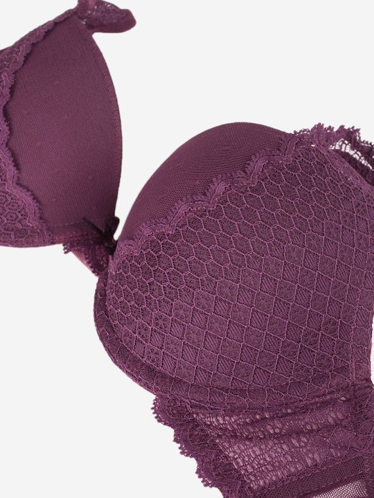 Norddiva Lace Underwear Set with Bra & Brazil Bordeaux