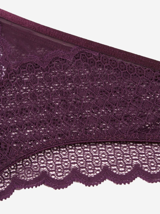 Norddiva Lace Underwear Set with Bra & Brazil Bordeaux
