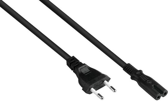 Alcasa IEC C7 - IEC C7 Cable 5m Μαύρο