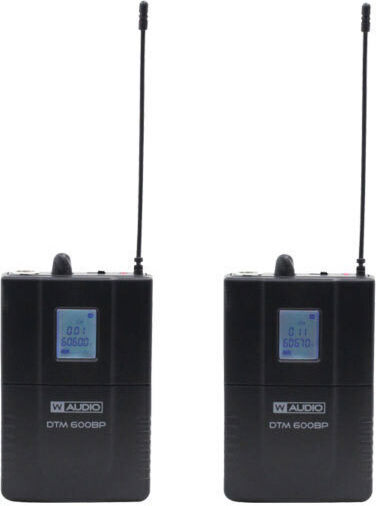 W-Audio DTM 600 Twin Beltpack Diversity (606.0Mhz-614.0Mhz) Set Wireless Microphone Head for Vocals