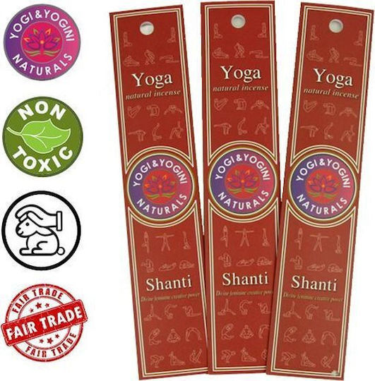 Yogi & Yogini Raumdüfte Sticks Shanti mit Parfüm Sandelholz 3280 10 Stück