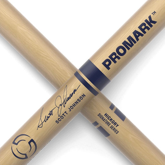 Promark Txdc17w Scott Johnson Hickory Marching Drumsticks Signature