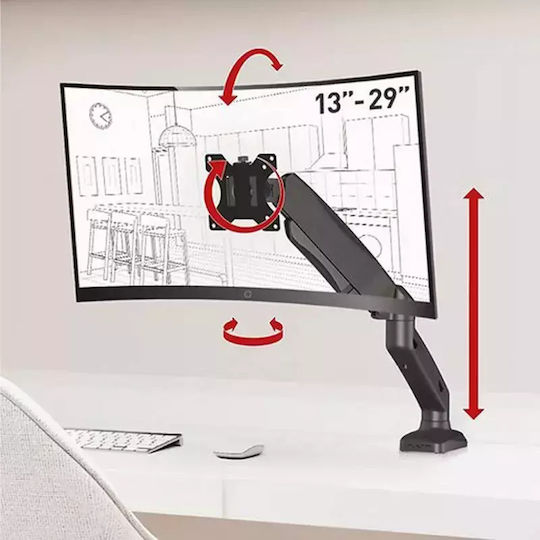Barkan Halterung Auf dem Schreibtisch Monitor bis 29" mit Arm (M121P.B)