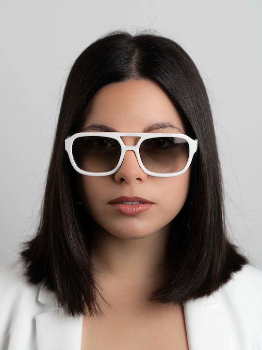 Red Raven Stellar Men's Sunglasses with White Plastic Frame and Gray Lens rd-000059-WHITEEMERALD-52775561134414
