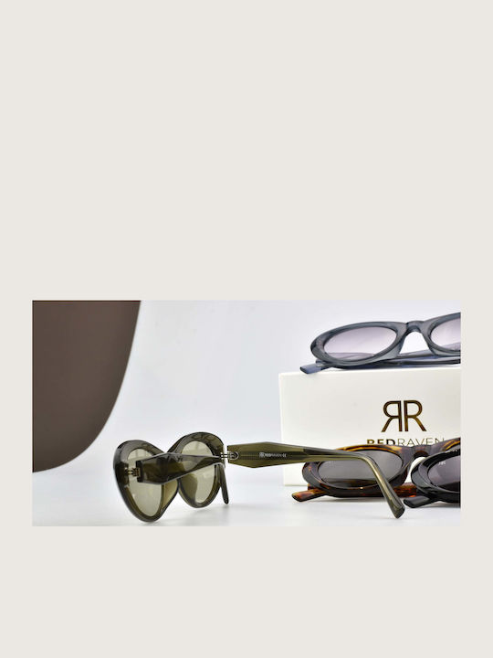 Red Raven Eclipse Women's Sunglasses with Green Plastic Frame and Green Lens rd-000027-OLIVE-52776450457934