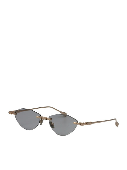 Kuboraum Women's Sunglasses with Gold Metal Frame and Gold Lens