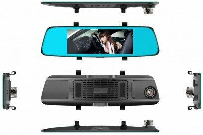 ACP 1080P Mirror Car DVR Set with Rear Camera, 5.5" Display with Clip