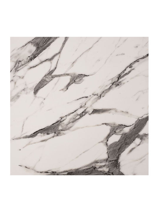 HomeMarkt Τετράγωνη Επιφάνεια Τραπεζιού Werzalit Marble White-Grey 60x60x3.5cm Hm5229.11