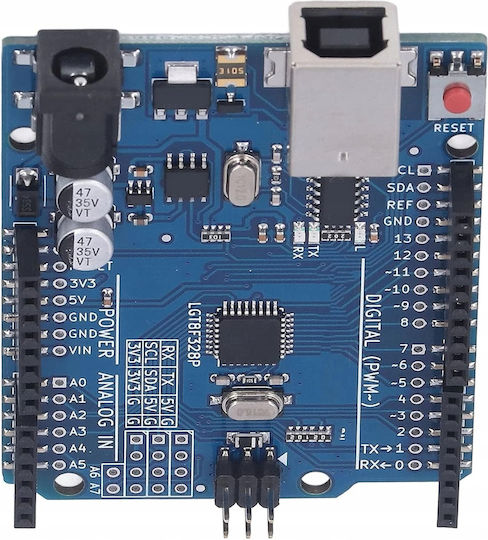 Μονάδα Acs A1 Atmega328 Avr Προορισμένη Arduino Uno R3 + Καλώδιο Usb Σωληνώσεις Goldpin