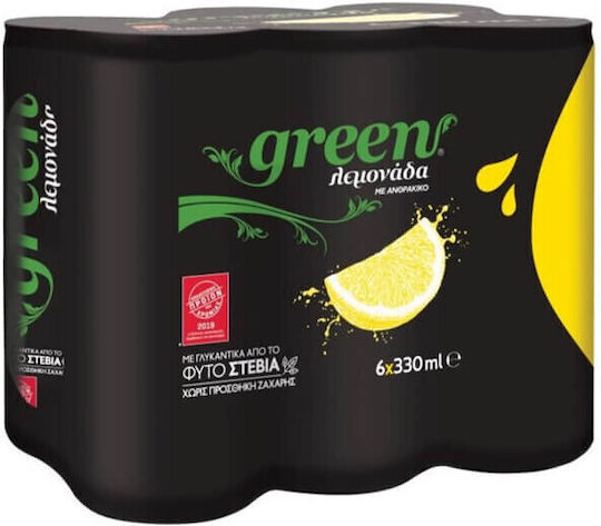 Green Cola Lemonade with Carbonation, Sugar-Free in Box 6x330ml