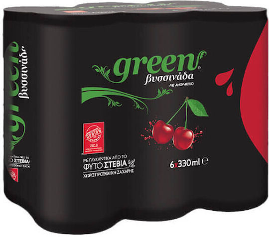 Green Cola Sour Cherry Juice with Carbonation, Sugar-Free in Box 6x330ml