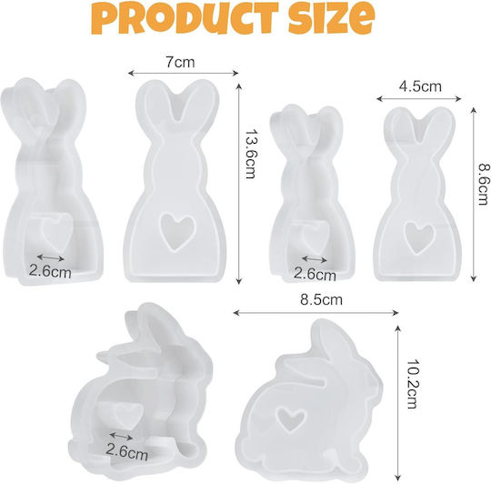 Silikonform Gießen Osterhase 3 Stück