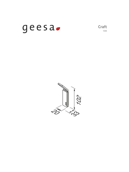 Geesa Double Wall-Mounted Bathroom Hook ​13.4x3.6cm Inox Silver