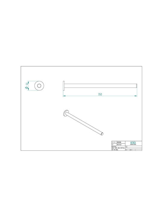 Verdi Omicron Ράγα Μπάνιου Μονή Επιτοίχια με Βίδες ​4.4x35cm Πράσινη