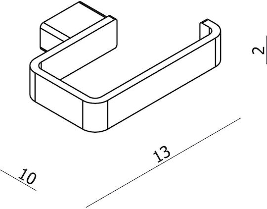 Langberger Series 123 Single Wall-Mounted Bathroom Ring ​20x2cm Black