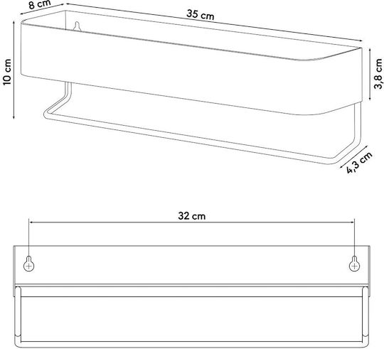 Sealskin Brix Single Wall-Mounted Bathroom Shelf Unit ​35x10cm White