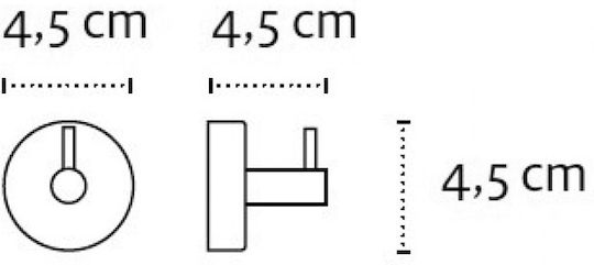 Karag Moderno Кука за Банята Единична с Винтове 5.2x5.2см Сребрист