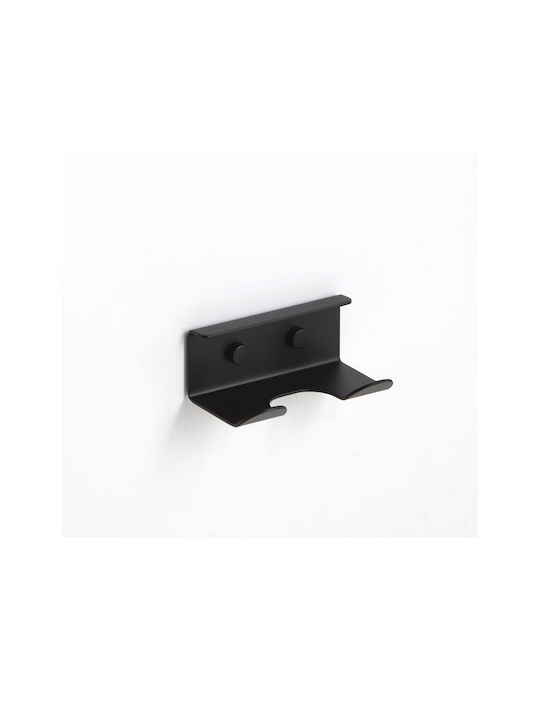 Imex Cârlig de Baie Dublu cu șuruburi ​10x5.8cm Negru