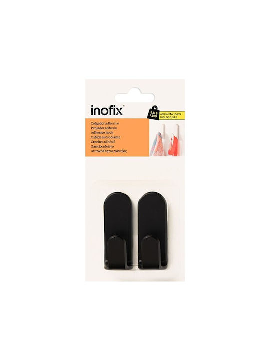 Inofix Single Wall-Mounted Bathroom Hook ​6.5x2.5cm Black