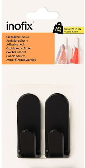 Inofix Cârlig de Baie Simplu ​6.5x2.5cm Negru