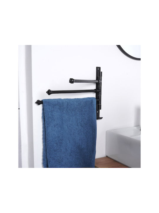Vilde Single Wall-Mounted Bathroom Freestanding Towel Rack ​30x30cm Black