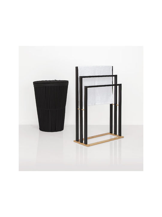 5Five 119311B Freistehender Kleiderständer Badezimmer Dreifach ​55x82cm Schwarz