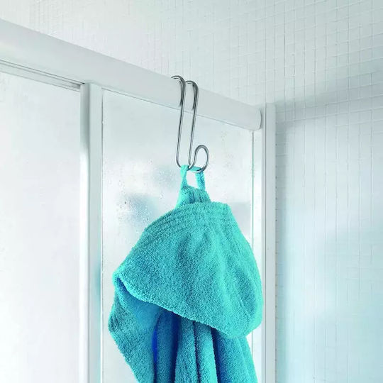 Metaltex 403800 Single Wall-Mounted Bathroom Hook Silver