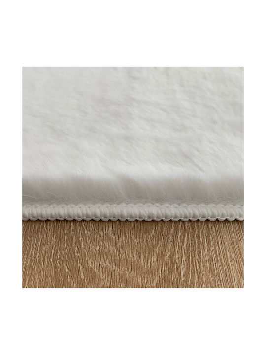 Beauty Home Rabbit Art 9640 Σετ Μοντέρνα Χαλιά Κρεβατοκάμαρας Λευκό 9640-ΣΕΤ 3τμχ