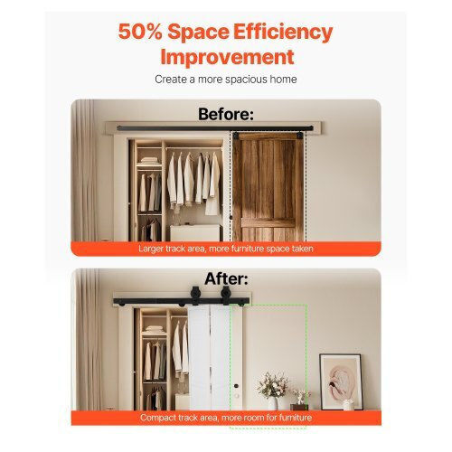 Vevor Sliding Door Mechanism 91.44cm Black