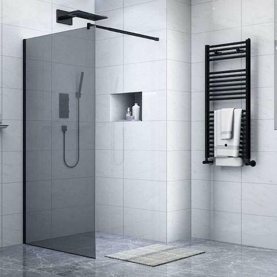 Gloria Panel Divider de verandă Duș 90x195cm Gri Negru